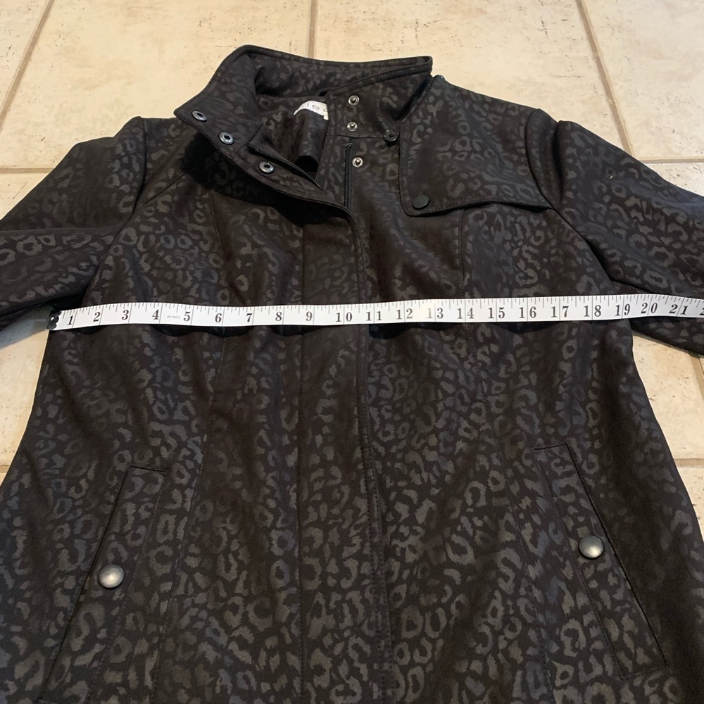 Cleo Black Leopard Print Lightweight Jacket with Pockets, Size M - Picture 2 of 7